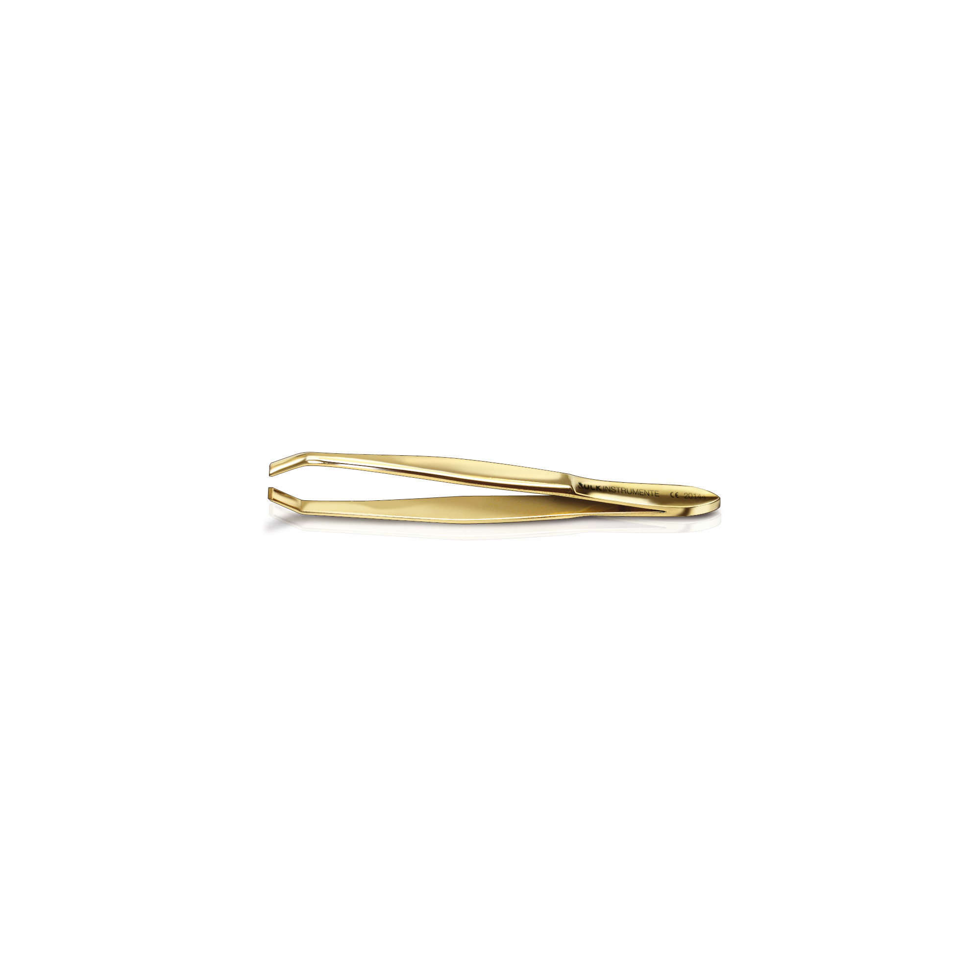 Pince à épiler dorée - Longueur : 9,5 cm - Tranchant : 3 mm - Ruck