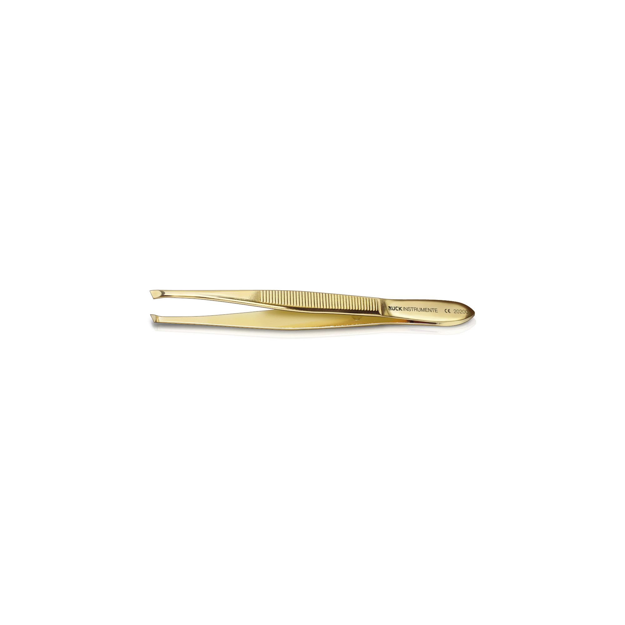 Pince à épiler dorée - Longueur : 9 cm - Tranchant : 2 mm - Ruck