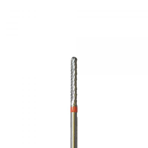 Fraise E0220 Carbure de tungstène - Abrasion et finition des ongles fins - Denture croisée fine - Forme droite - 2,3 mm