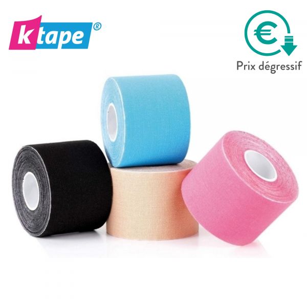 Bande adhésive élastique - 5cm x 5m - 5 couleurs - K-Tape