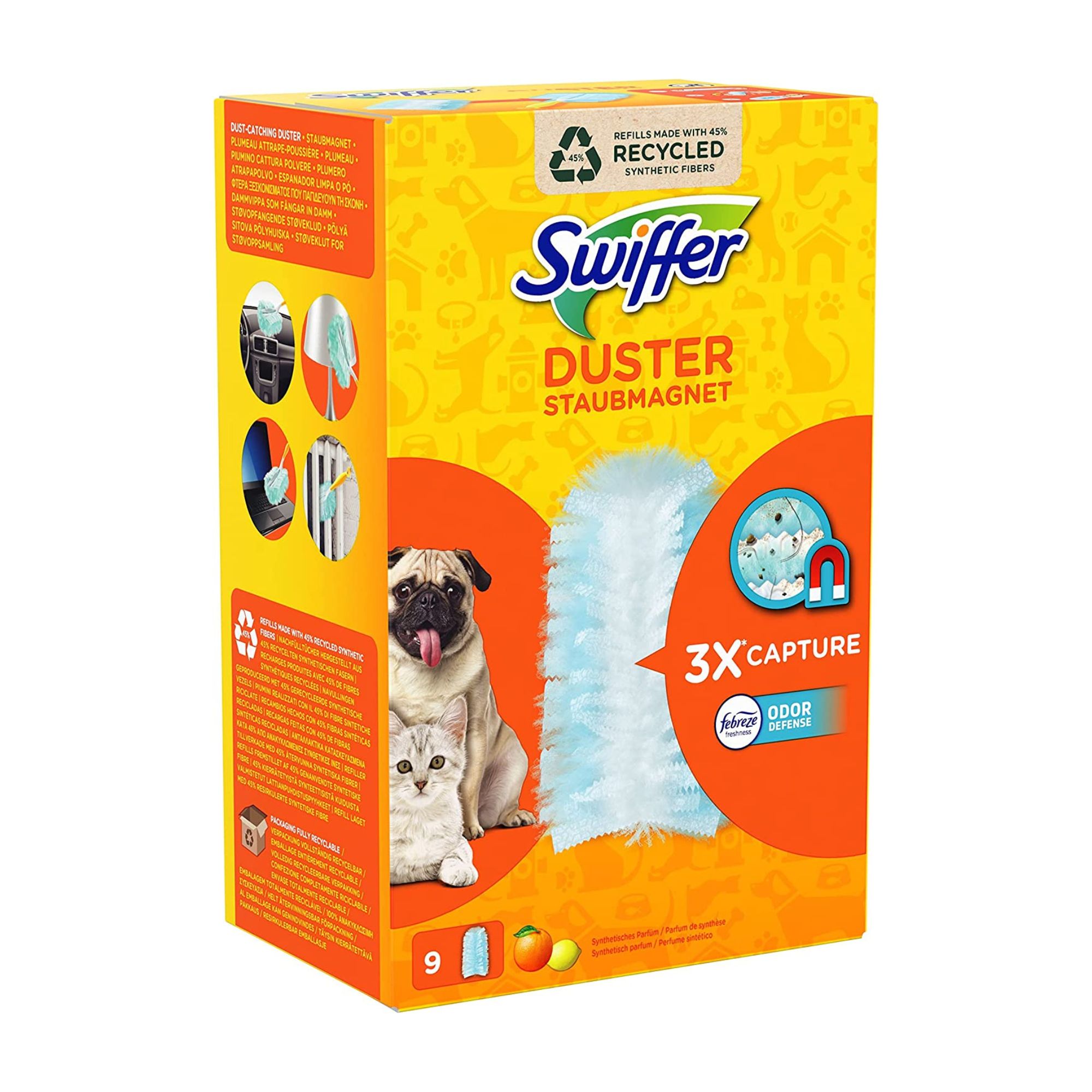 SWIFFER Boîte de 9 Lingettes attrape-poussière pour plumeau Swiffer