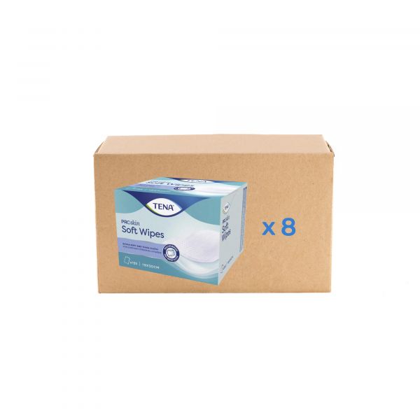Carré de Toilette Tena Soft Wipe Proskin - L. 30 x l. 19 cm - carton 8x135U - Tena