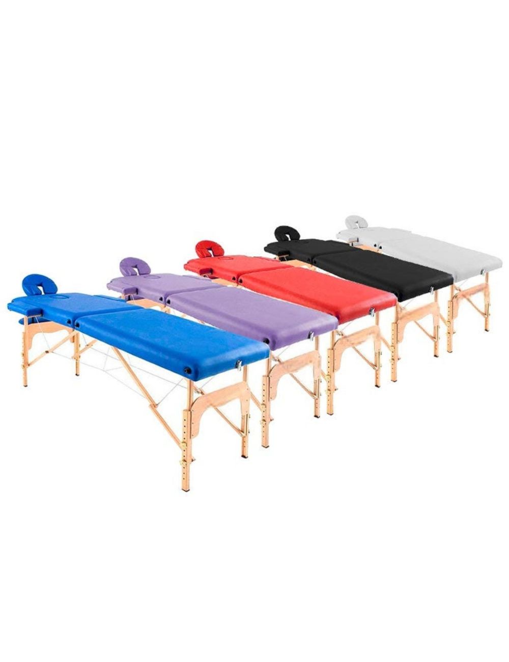 Table de massage pliante en bois 182 x 60 cm sans dossier - 6 coloris