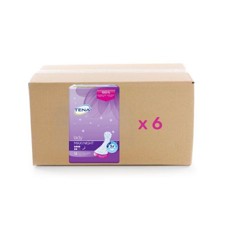 Protection Lady Maxi Night - 6 gouttes - carton 6x12U - Tena