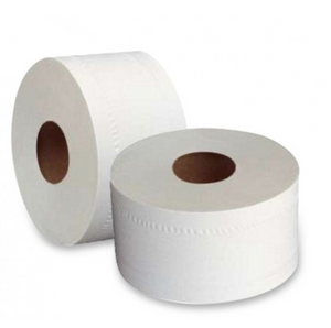 Papier toilette gaufré blanc 2 plis - Mini Jumbo -  130 m - 12 Rouleaux 