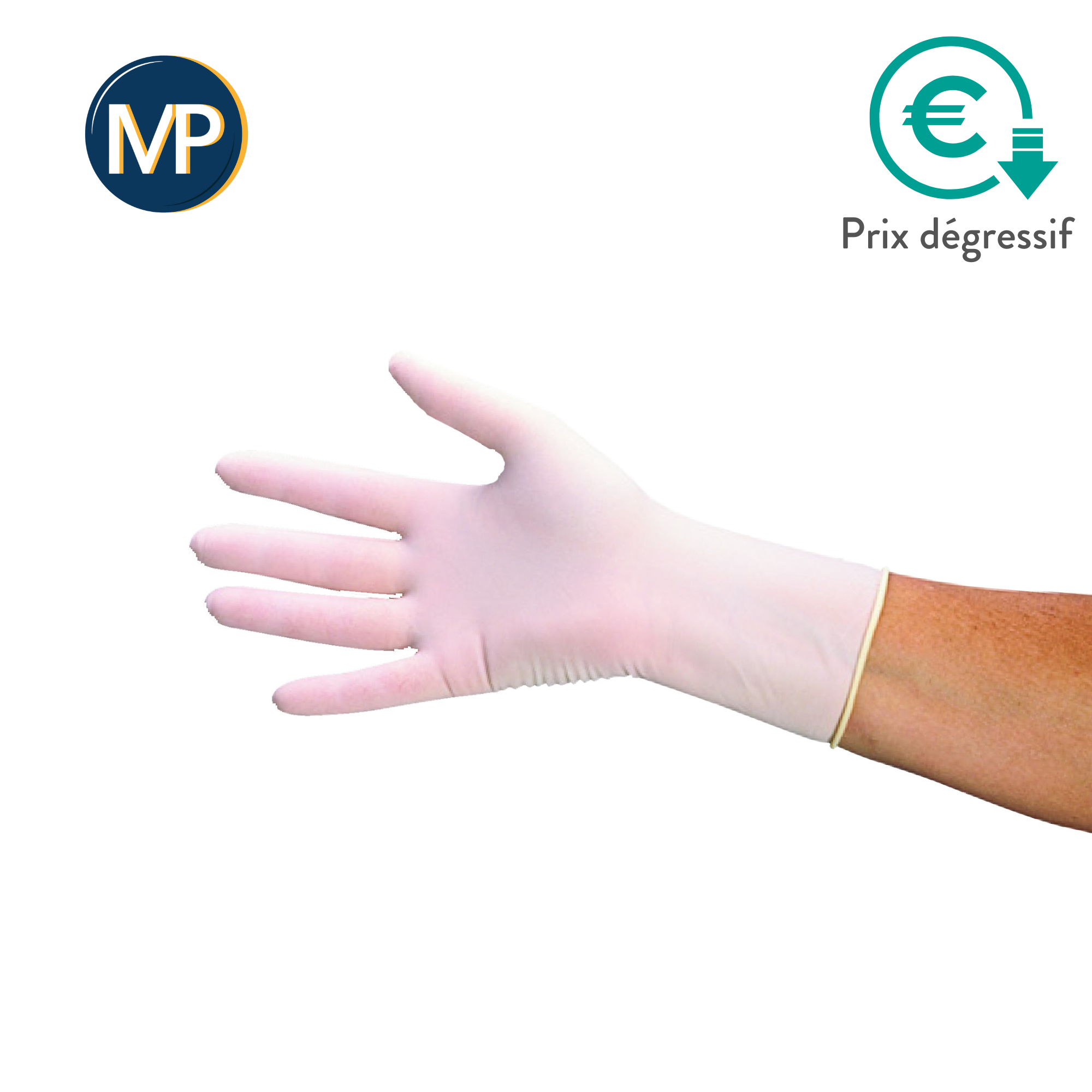 Gants d'examen - Latex - Pré-poudrés - Ambidextres - Boite de 100 - My Podologie