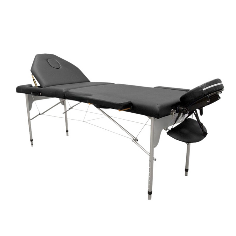 Table de massage pliante en aluminium 186 x 66 cm avec dossier inclinable - 7 coloris