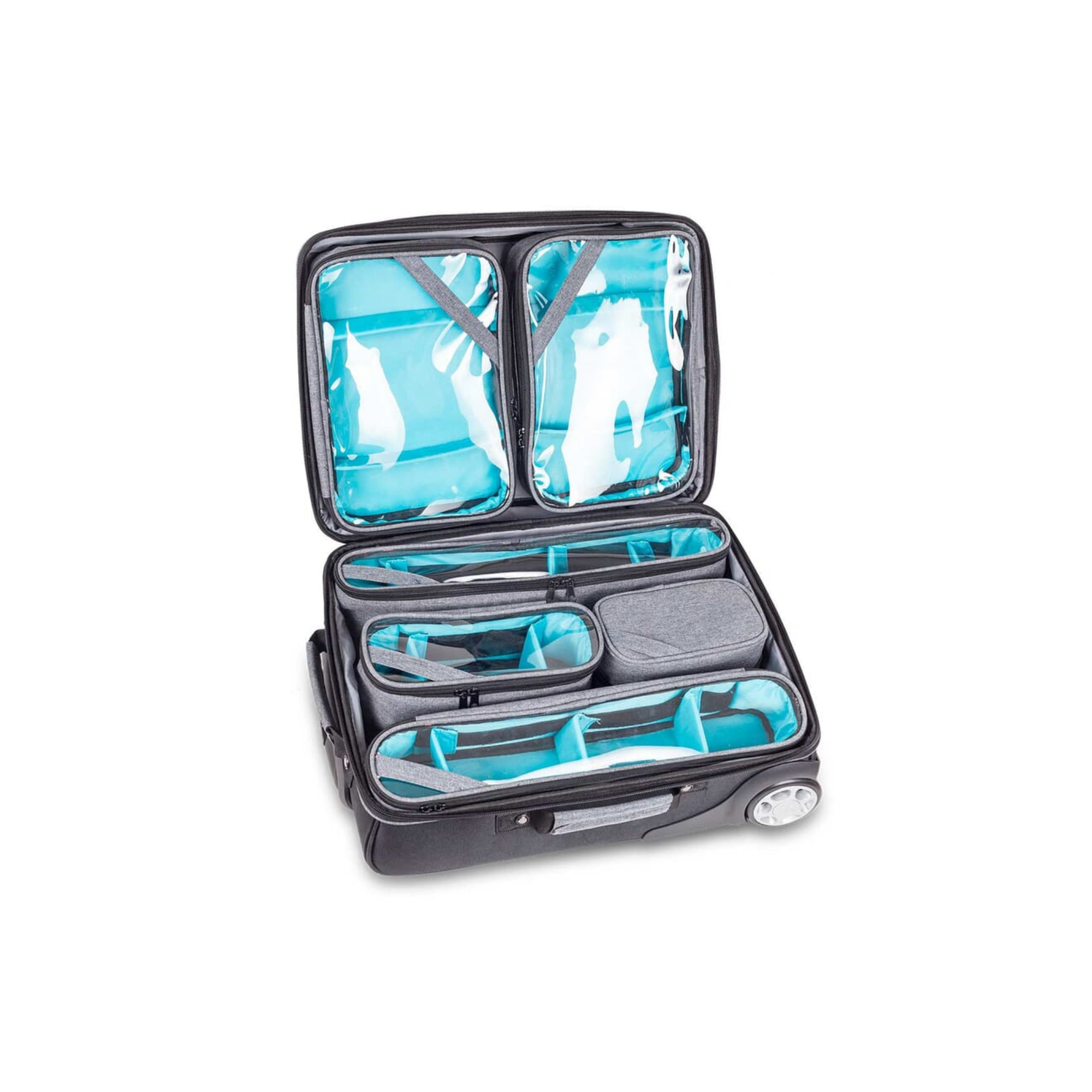 Mallette Elite Bags HOVI - Avec Roulettes - Gris/bleu