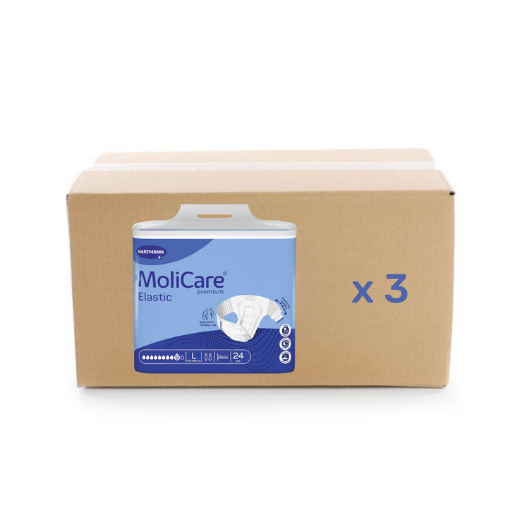 Change Molicare Premium Elastic - 9 gouttes - L - Hartmann - carton 3x24U