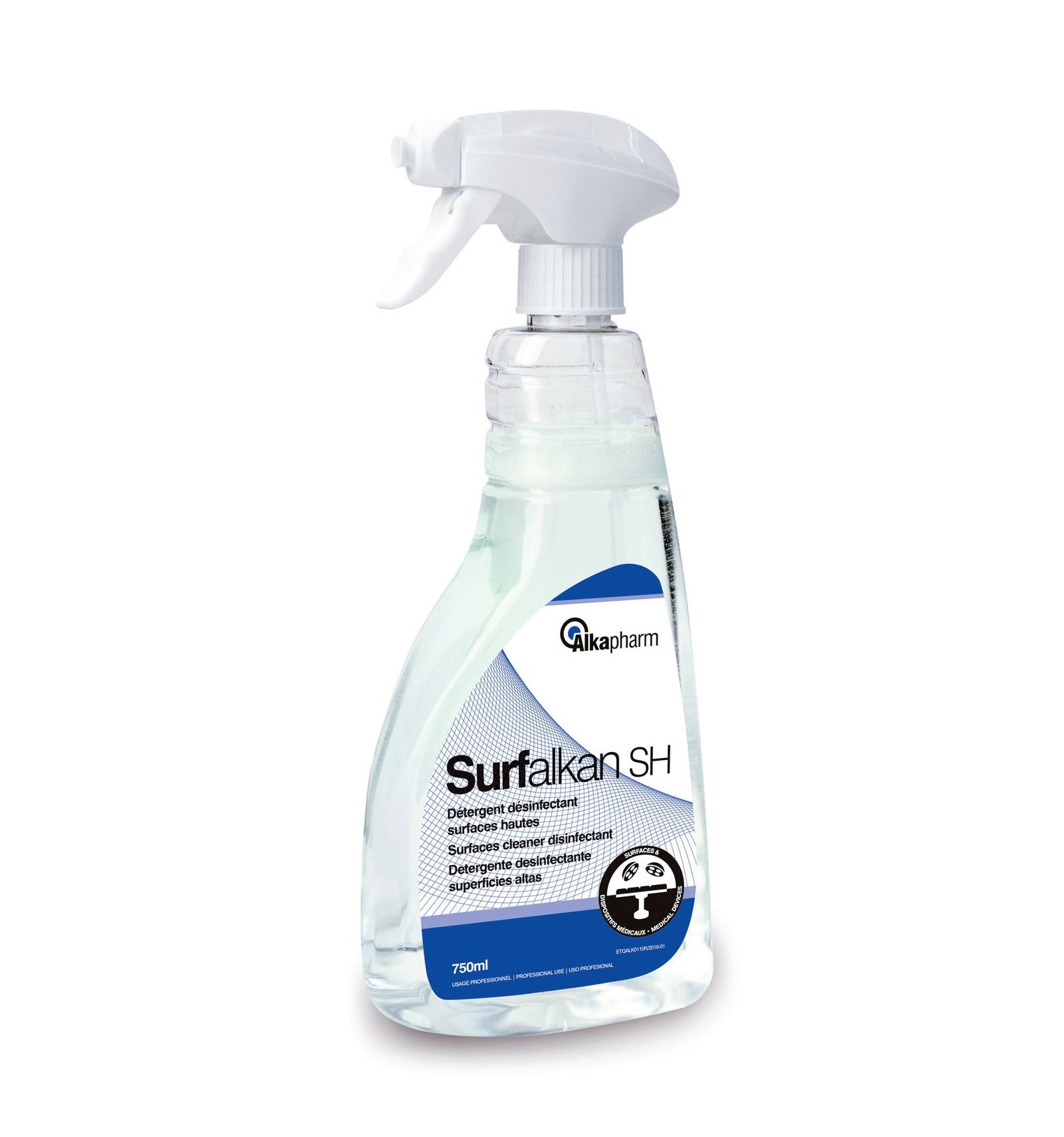 Surfalkan - Détergent désinfectant - Flacon spray - 750 ml - Alkapharm