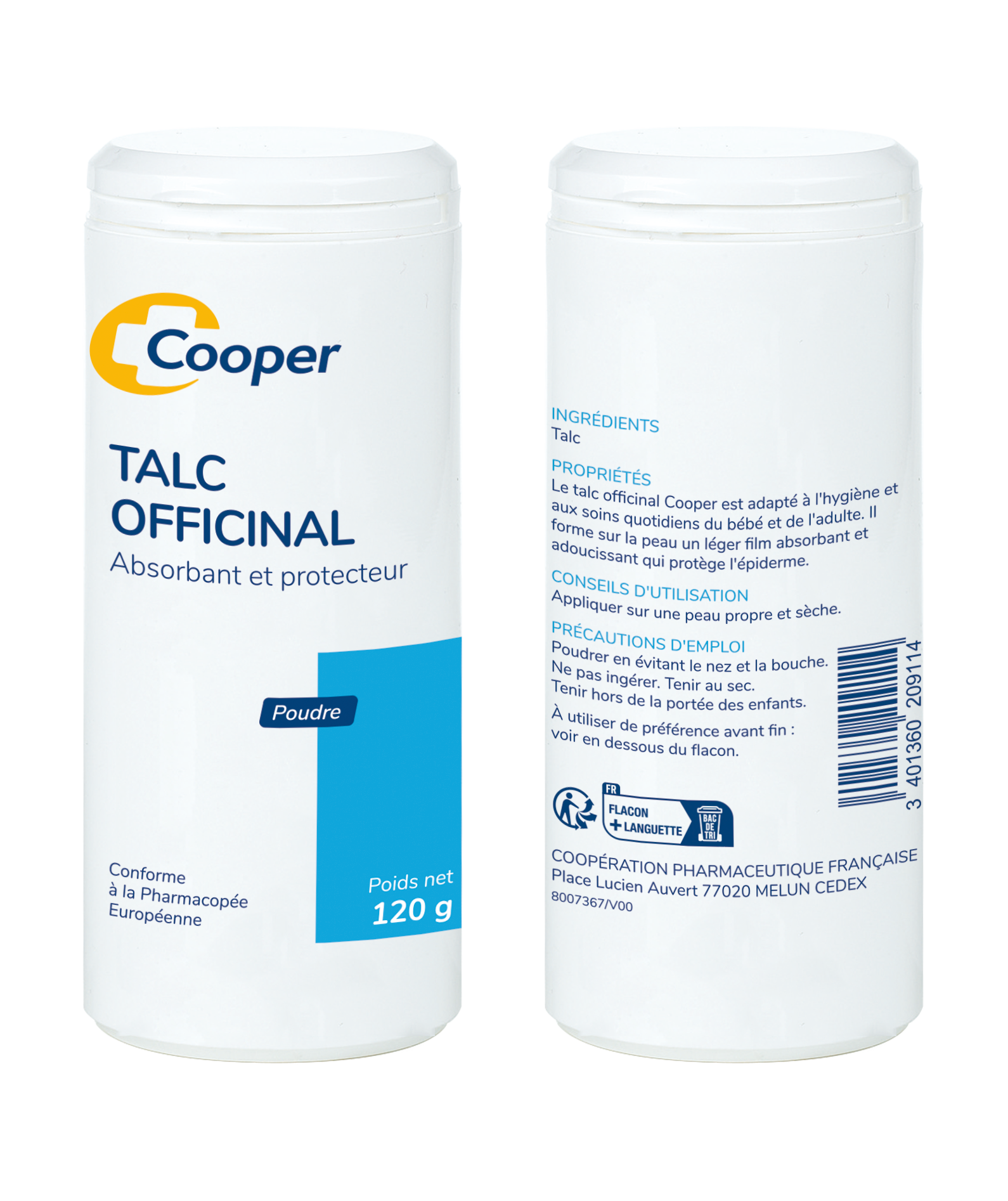 Talc poudreuse 120g - Cooper Cooper 