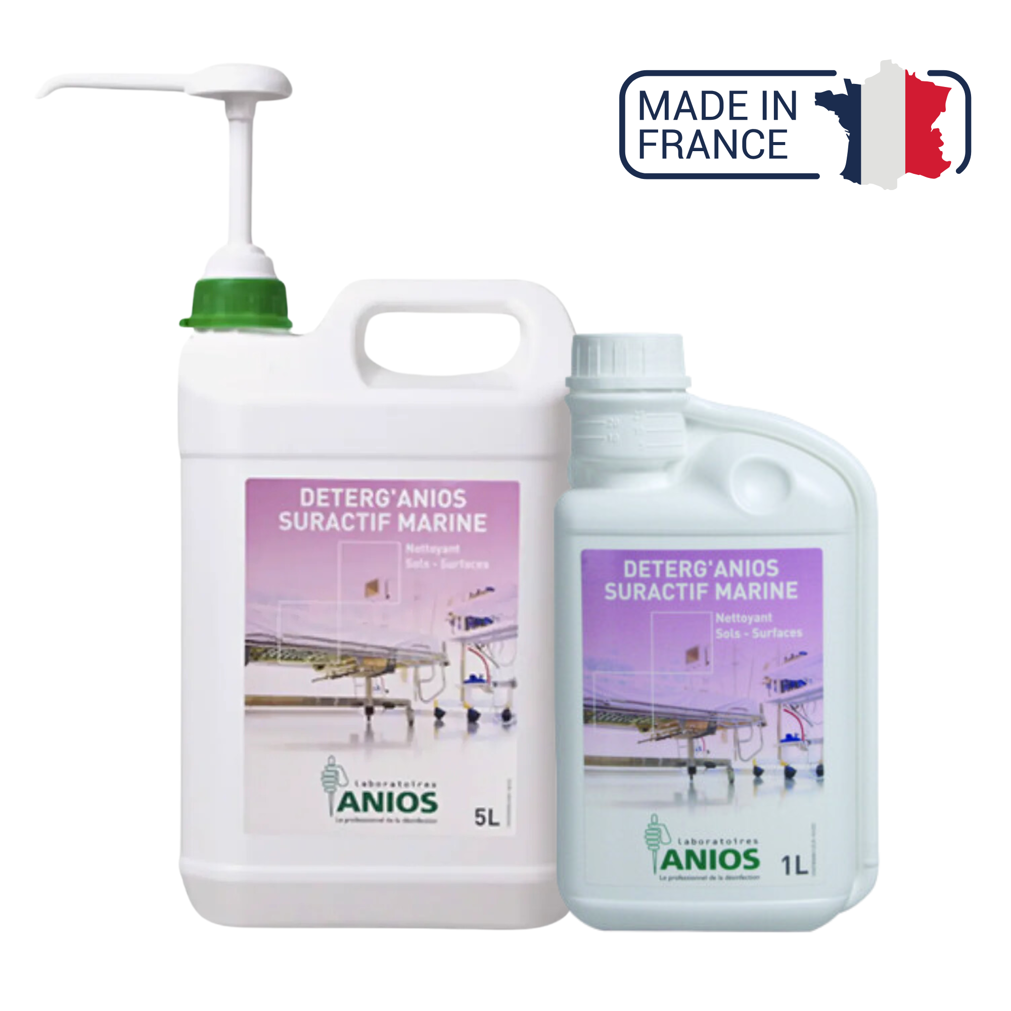 Deterg'anios suractif Marine - Floors and Surfaces - Wetting, dispersing and solubilizing effect - 5 L - Anios